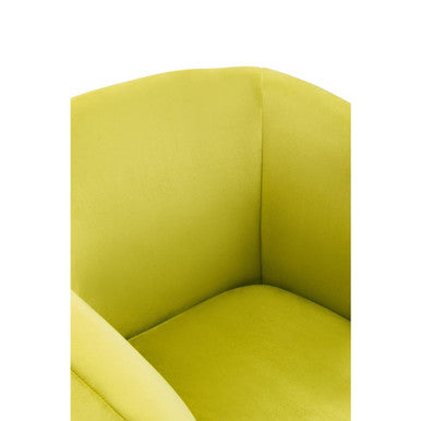 Orsina Yasmeen Olive Velvet Armchair – Modern Accent Chair with Gold Legs