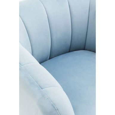 Orsina Yasmeen Blue Velvet Armchair – Modern Accent Chair with Gold Legs