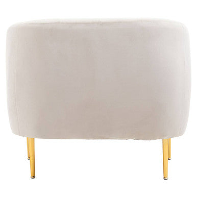 Orsina Yasmeen Grey Velvet Armchair – Contemporary Chair with Gold Legs