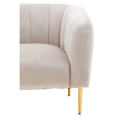 Orsina Yasmeen Grey Velvet Armchair – Contemporary Chair with Gold Legs
