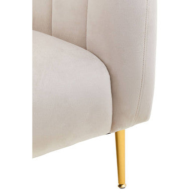 Orsina Yasmeen Grey Velvet Armchair – Contemporary Chair with Gold Legs