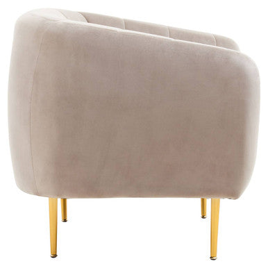 Orsina Yasmeen Mink Velvet Armchair – Channel Detail Accent Chair