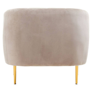 Orsina Yasmeen Mink Velvet Armchair – Channel Detail Accent Chair