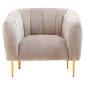 Orsina Yasmeen Mink Velvet Armchair – Channel Detail Accent Chair