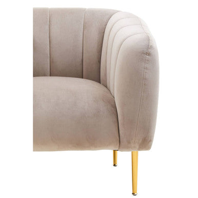 Orsina Yasmeen Mink Velvet Armchair – Channel Detail Accent Chair