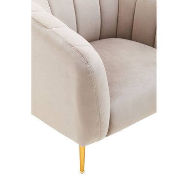 Orsina Yasmeen Mink Velvet Armchair – Channel Detail Accent Chair