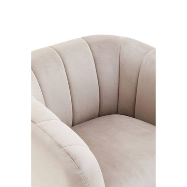 Orsina Yasmeen Mink Velvet Armchair – Channel Detail Accent Chair