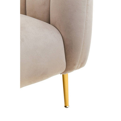 Orsina Yasmeen Mink Velvet Armchair – Channel Detail Accent Chair