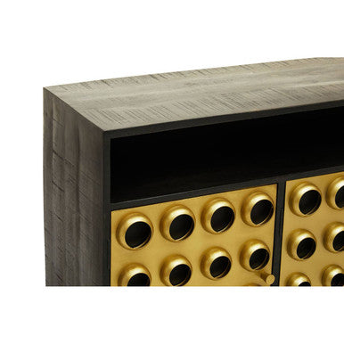 Orsina Arti Three-Door Sideboard – Gold Accent Wooden Storage Cabinet