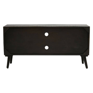 Orsina Arti Mango Wood Media Unit – Mid-Century TV Stand with Gold Detail