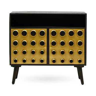 Orsina Arti Mango Wood Sideboard – Mid-Century Two Door Storage Cabinet