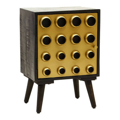 Orsina Arti Mango Wood One Door Cabinet – Black Modern Storage Unit