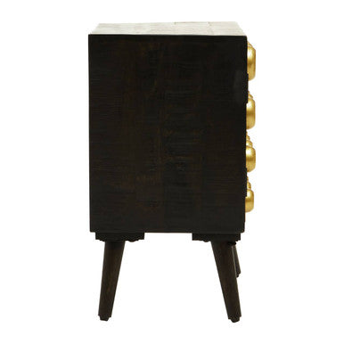 Orsina Arti Mango Wood One Door Cabinet – Black Modern Storage Unit