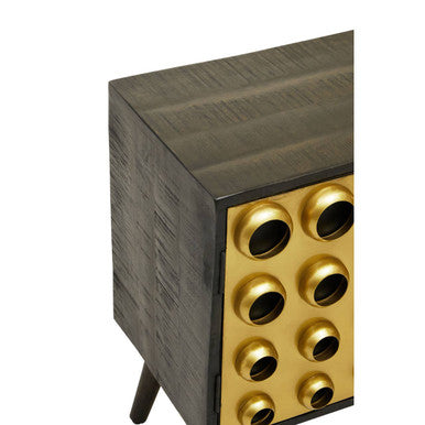 Orsina Arti Mango Wood One Door Cabinet – Black Modern Storage Unit