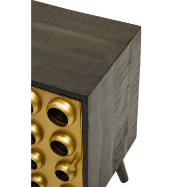 Orsina Arti Mango Wood One Door Cabinet – Black Modern Storage Unit