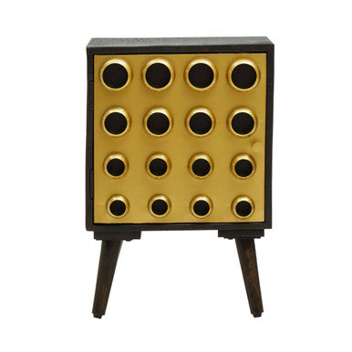 Orsina Arti Mango Wood One Door Cabinet – Black Modern Storage Unit