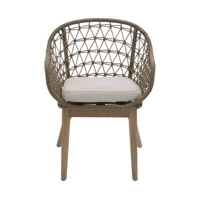 Orsina Opus Accent Chair – Handwoven Open Back with Grey Padded Seat