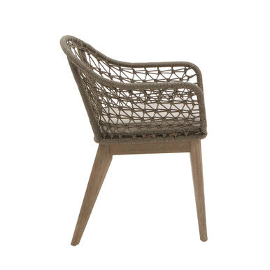Orsina Opus Accent Chair – Handwoven Open Back with Grey Padded Seat