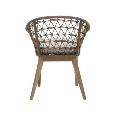 Orsina Opus Accent Chair – Handwoven Open Back with Grey Padded Seat