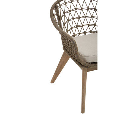 Orsina Opus Accent Chair – Handwoven Open Back with Grey Padded Seat