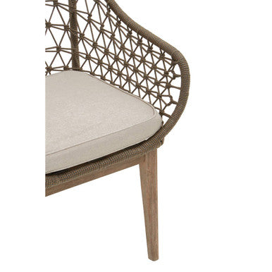Orsina Opus Accent Chair – Handwoven Open Back with Grey Padded Seat