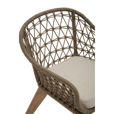 Orsina Opus Accent Chair – Handwoven Open Back with Grey Padded Seat