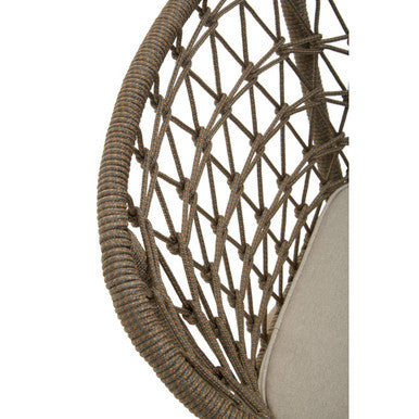 Orsina Opus Accent Chair – Handwoven Open Back with Grey Padded Seat
