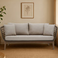 Orsina Opus 3 Seater Grey Sofa – Modern Woven Fabric Living Room Couch