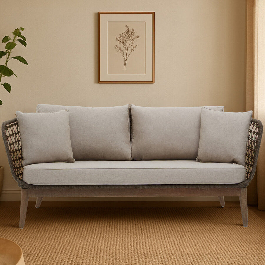 Orsina Opus 3 Seater Grey Sofa – Modern Woven Fabric Living Room Couch