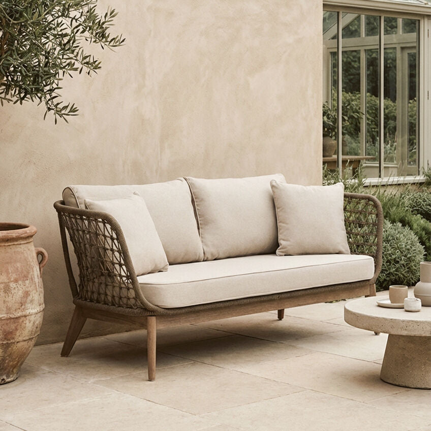 Orsina Opus 3 Seater Grey Sofa – Modern Woven Fabric Living Room Couch