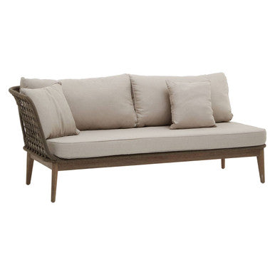 Orsina Opus Woven Rope Chaise Longue – Left-Facing with Grey Cushions