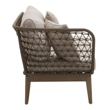 Orsina Opus Woven Rope Chaise Longue – Left-Facing with Grey Cushions
