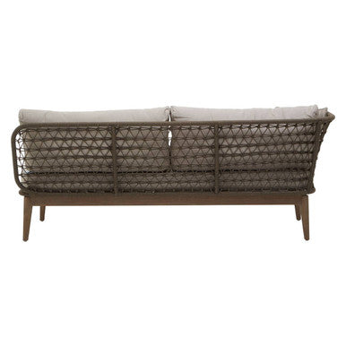 Orsina Opus Woven Rope Chaise Longue – Left-Facing with Grey Cushions