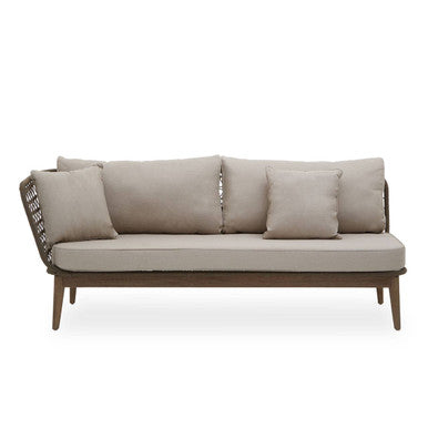 Orsina Opus Woven Rope Chaise Longue – Left-Facing with Grey Cushions
