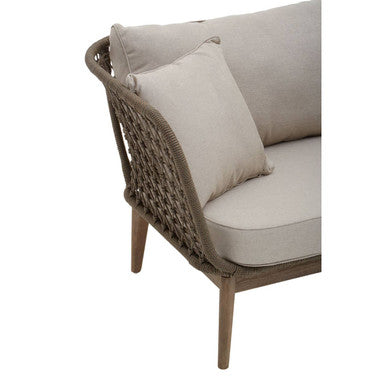 Orsina Opus Woven Rope Chaise Longue – Left-Facing with Grey Cushions
