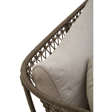 Orsina Opus Woven Rope Chaise Longue – Left-Facing with Grey Cushions