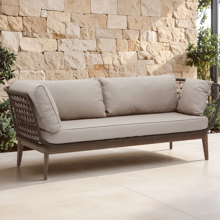 Orsina Opus 3-Seater Sofa – Mid-Century Woven Bronze and Charcoal