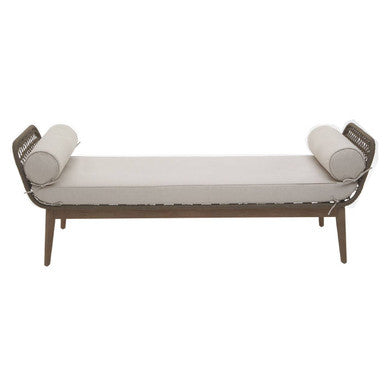 Orsina Opus Rope Woven Lounge Bench with Cushions – Natural Cream