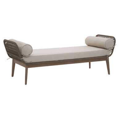 Orsina Opus Rope Woven Lounge Bench with Cushions – Natural Cream