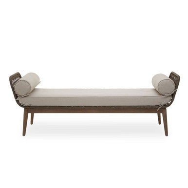 Orsina Opus Rope Woven Lounge Bench with Cushions – Natural Cream