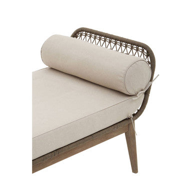 Orsina Opus Rope Woven Lounge Bench with Cushions – Natural Cream