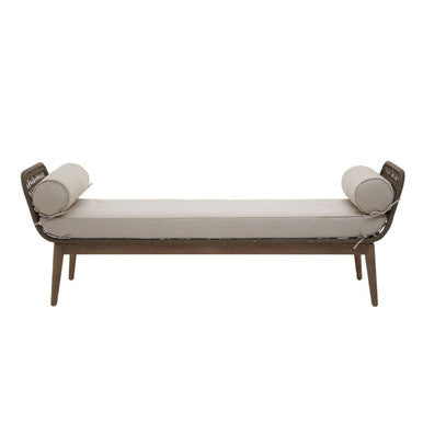 Orsina Opus Rope Woven Lounge Bench with Cushions – Natural Cream