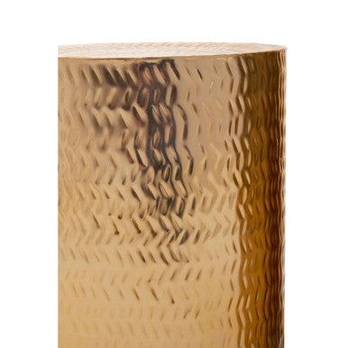 Orsina Gold Metallic Side Tables | Set of 2 Chevron Iron Stools