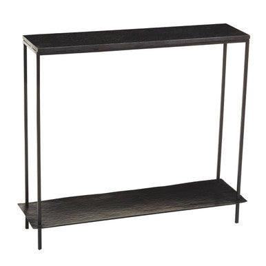 Orsina Templar Black Marble Console Table – Modern Iron Entryway Table