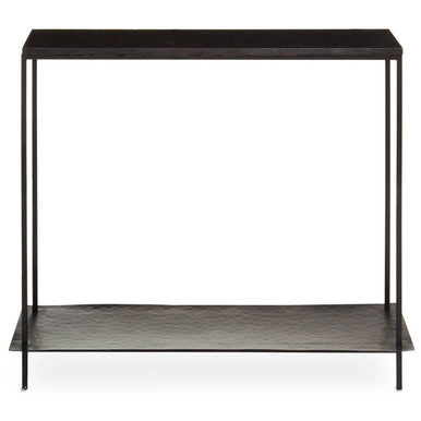 Orsina Templar Black Marble Console Table – Modern Iron Entryway Table