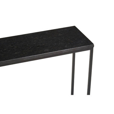 Orsina Templar Black Marble Console Table – Modern Iron Entryway Table