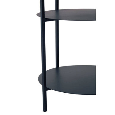 Orsina Templar 3-Tier Round Side Table | Black Marble & Iron Frame