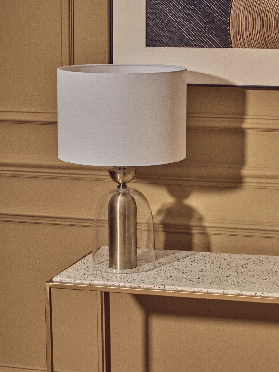 Orsina Templar Gold Console Table | White Marble Top Metal Frame