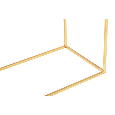 Orsina Templar Gold Console Table | White Marble Top Metal Frame