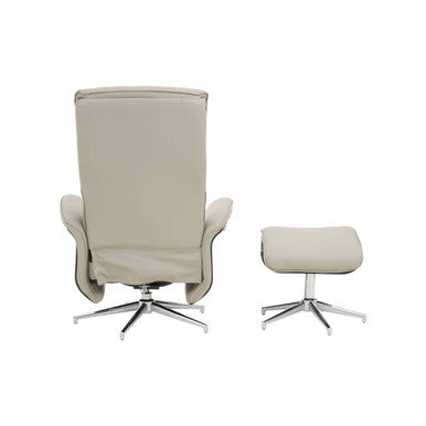 Orsina Warrington Recliner and Footstool – Mink Leather Effect Chair